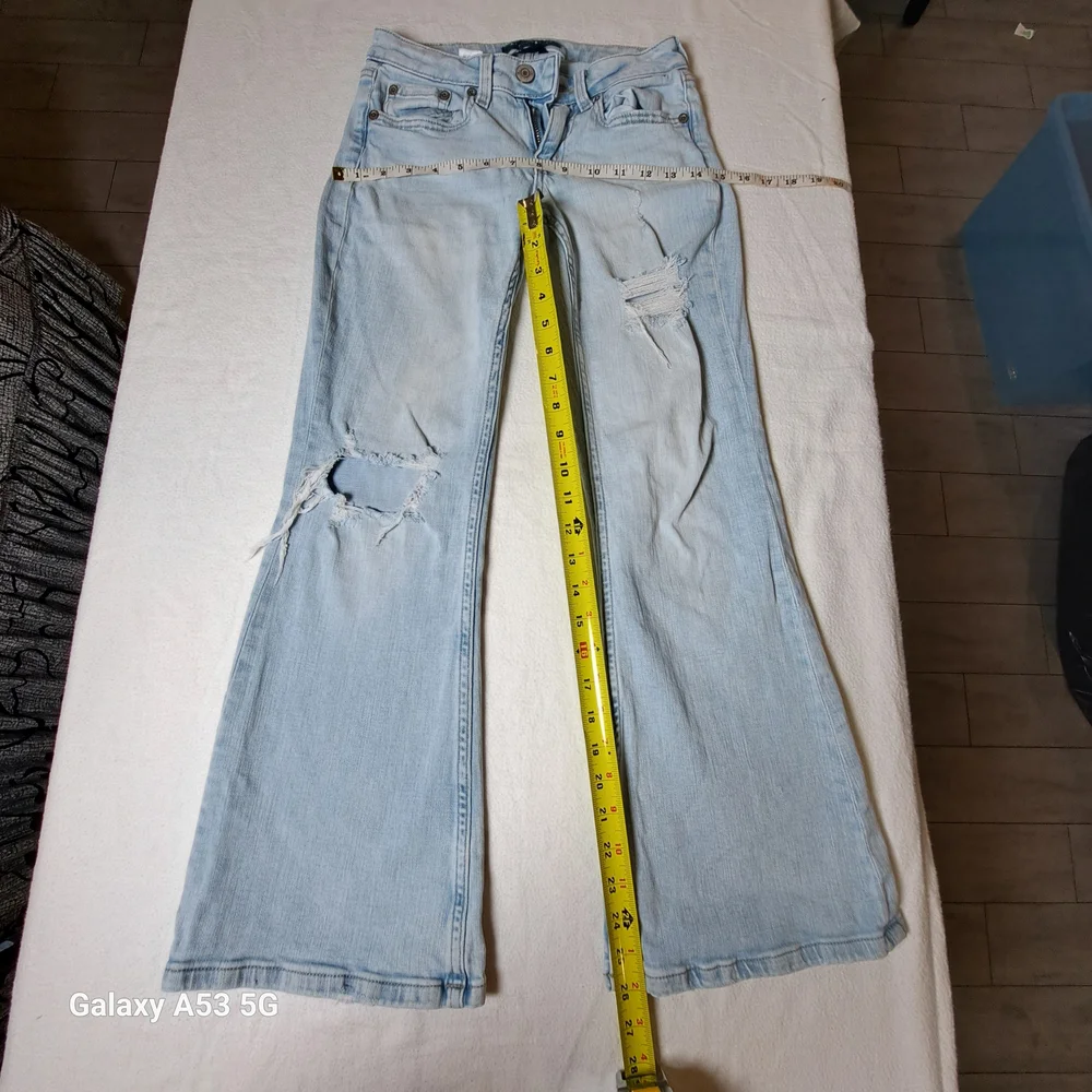 Aeropostale Distressed Light Blue Wide Leg Jeans - Picture 7 of 10